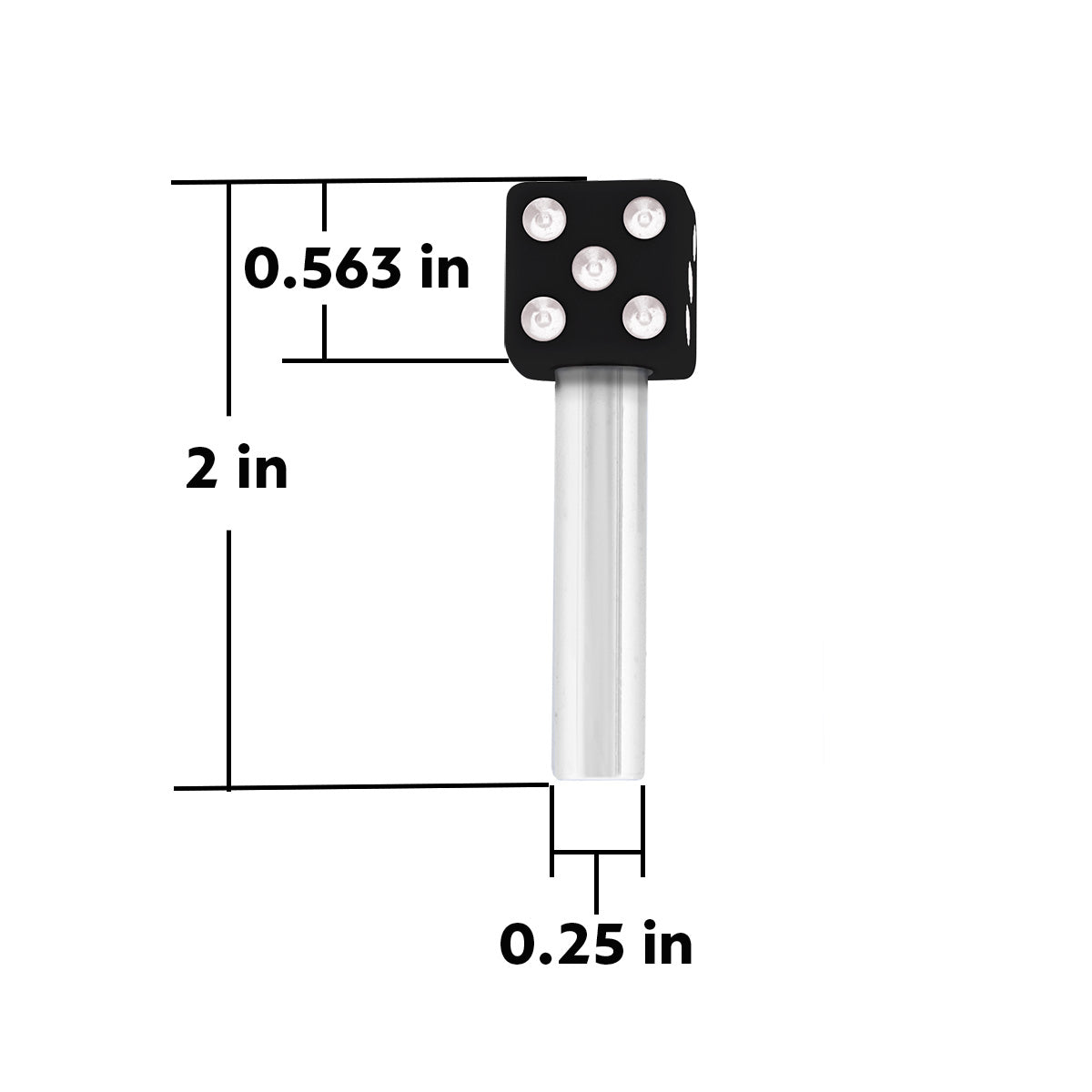 Dice Door Lock Knobs - Black (2Pc/Set)