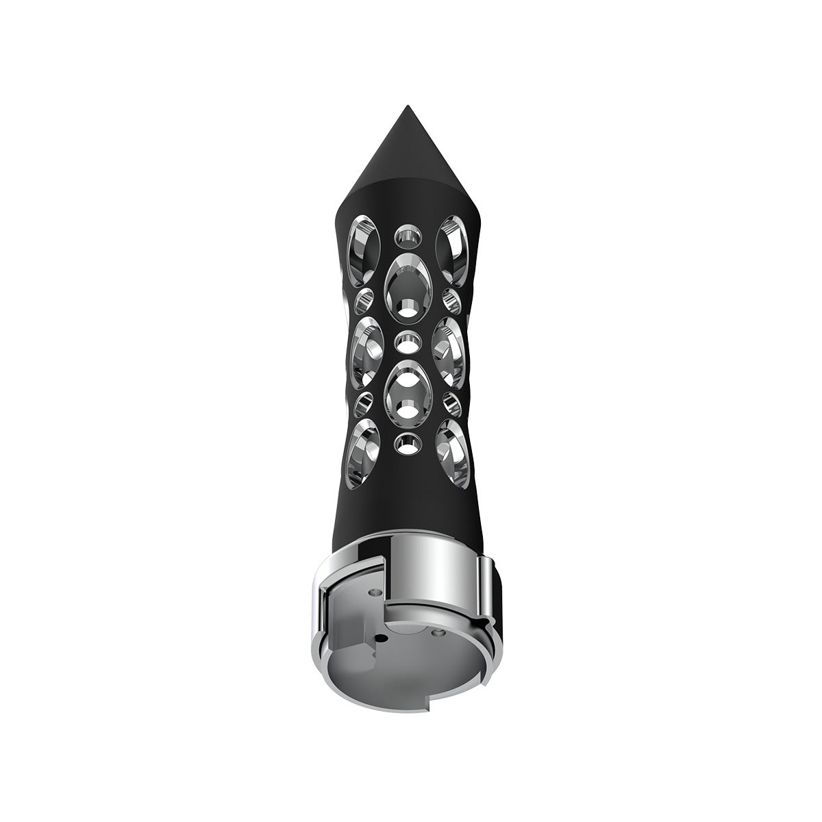 Thread-On Daytona Style Spike Gearshift Knob With LED 13/15/18 Speed Adapter - Black/Amber LED