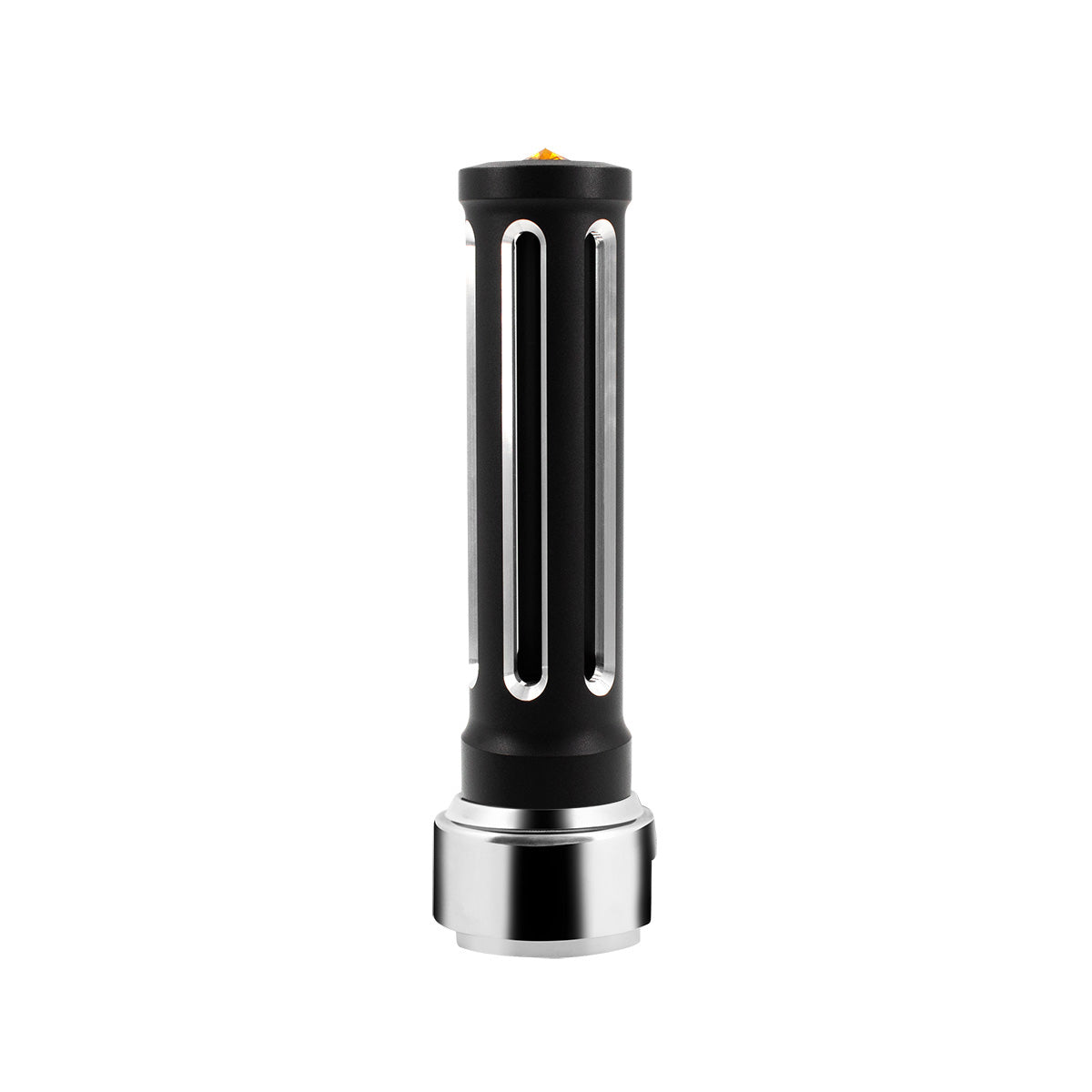 Thread-On Matte Black Sonoma Style Gearshift Knob With LED 13/15/18 Speed Adapter-Amber Crystal/Amber LED