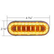 30 LED 6" Oval Lumos Light I-Series (Turn Signal) - Amber LED/Clear Lens