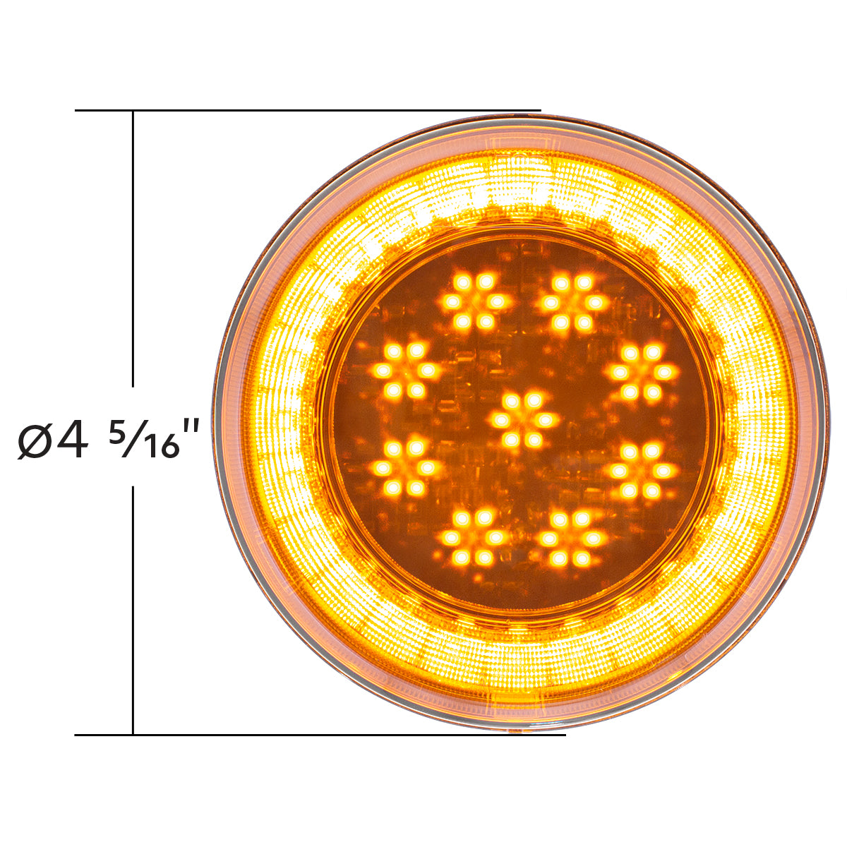 33 LED 4" Round Lumos Light S-Series (Turn Signal) - Amber LED/Clear Lens