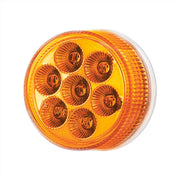 7 LED 2" Round Double Fury Light (Clearance/Marker) - Amber & White LED/Clear Lens