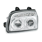High Power LED Chrome Headlight With LED Turn Signal & Light Bar For 2015-2025 Kenworth T880-Driver