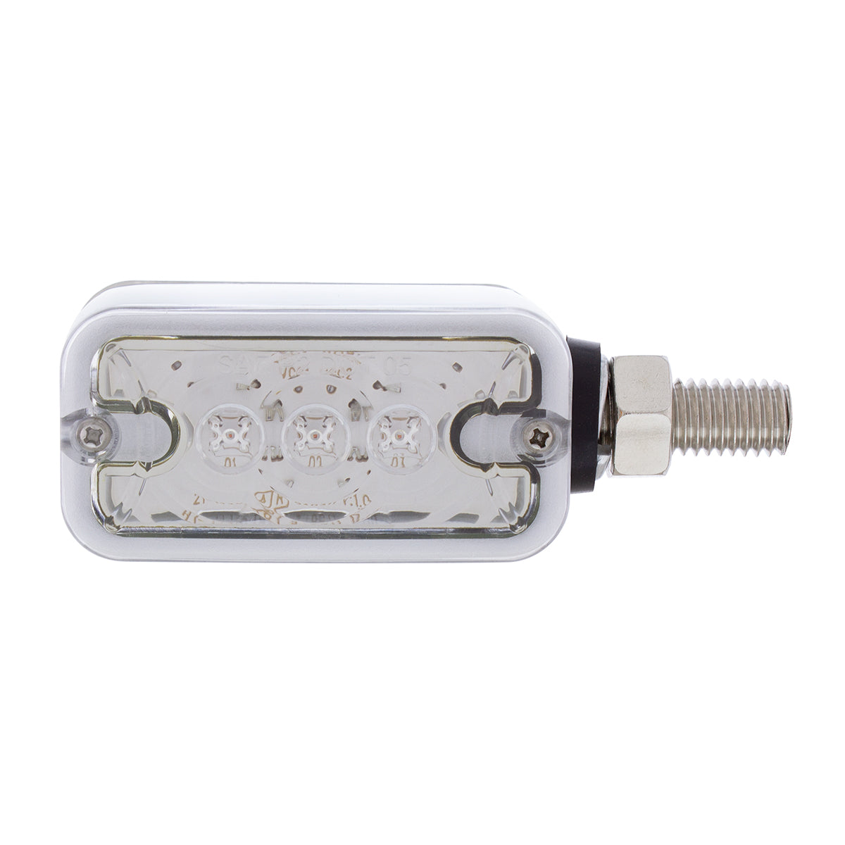6 LED Single Function Double Face Light - Horizontal Mount - Amber & Red LED/Clear Lens