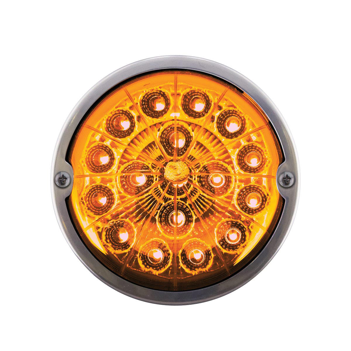 17 LED Watermelon Double Fury Light Torpedo Cab Light - Amber & Blue LED/Clear Lens