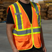 RigGear High Visibility Reflective Orange Safety Vest-XX Large