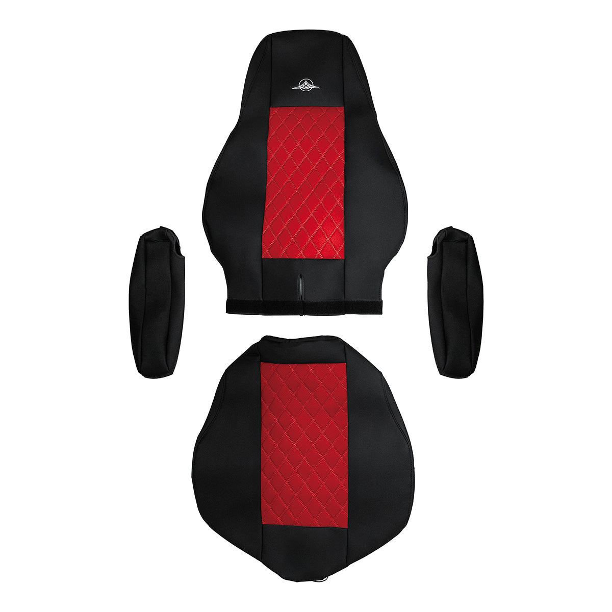 Riggear Napa Faux Leather Seat Cover Set For 2008-2025 Freightliner Cascadia-Red