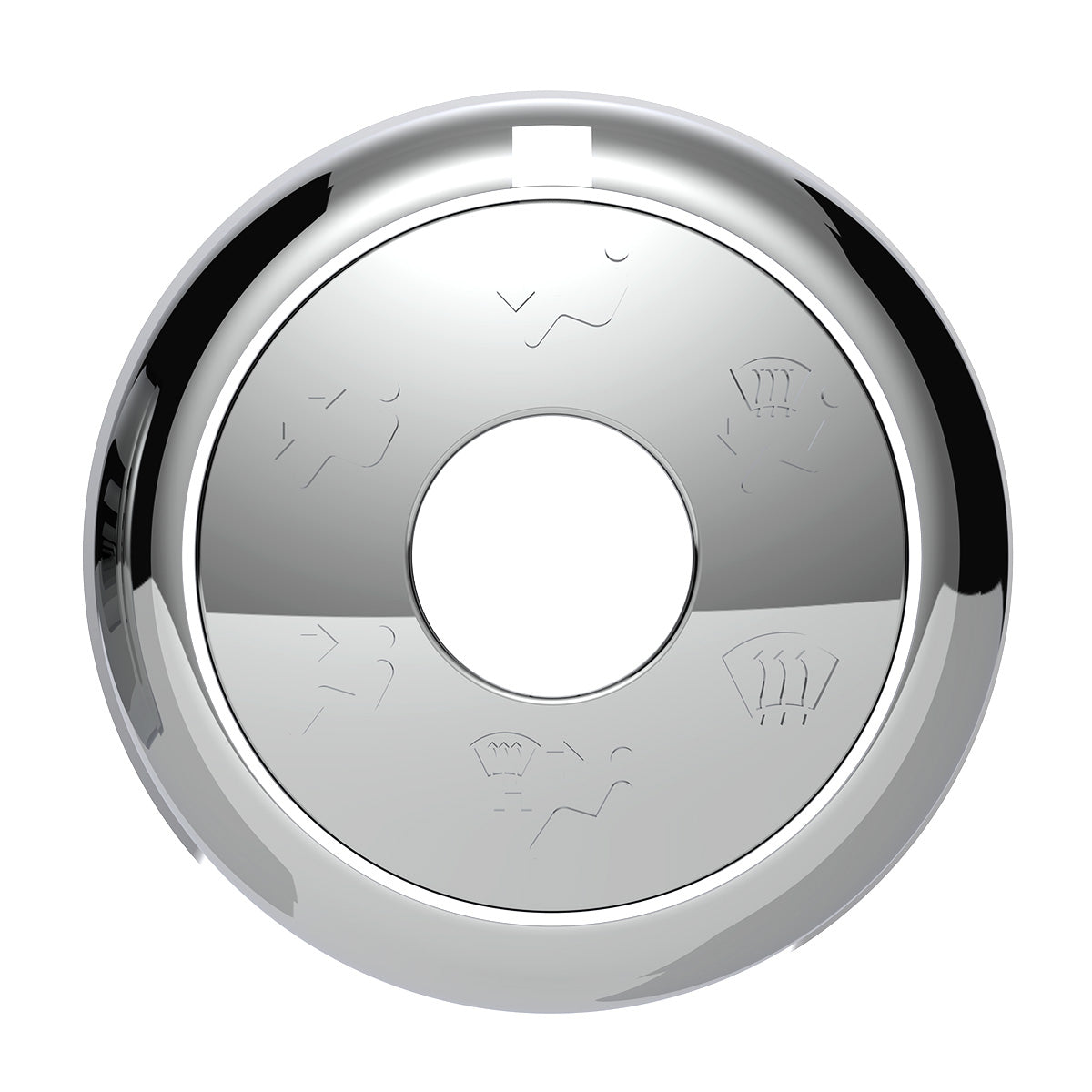 Chrome Plastic A/C Control 6-Piece Dial Covers For 2018-2025 Freightliner Cascadia