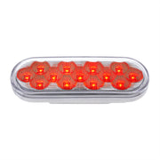 13 LED 6" Oval Double Fury Light (Stop, Turn & Tail) With Warning Light - Red & Amber LED/Clear Lens