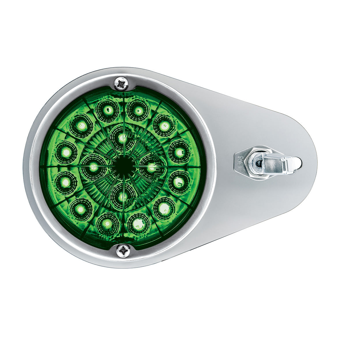 304 SS Above Door Dome Light Kit W/ 17 LED Double Fury Watermelon For 1994-2025 KW W900-Amber & Green LED