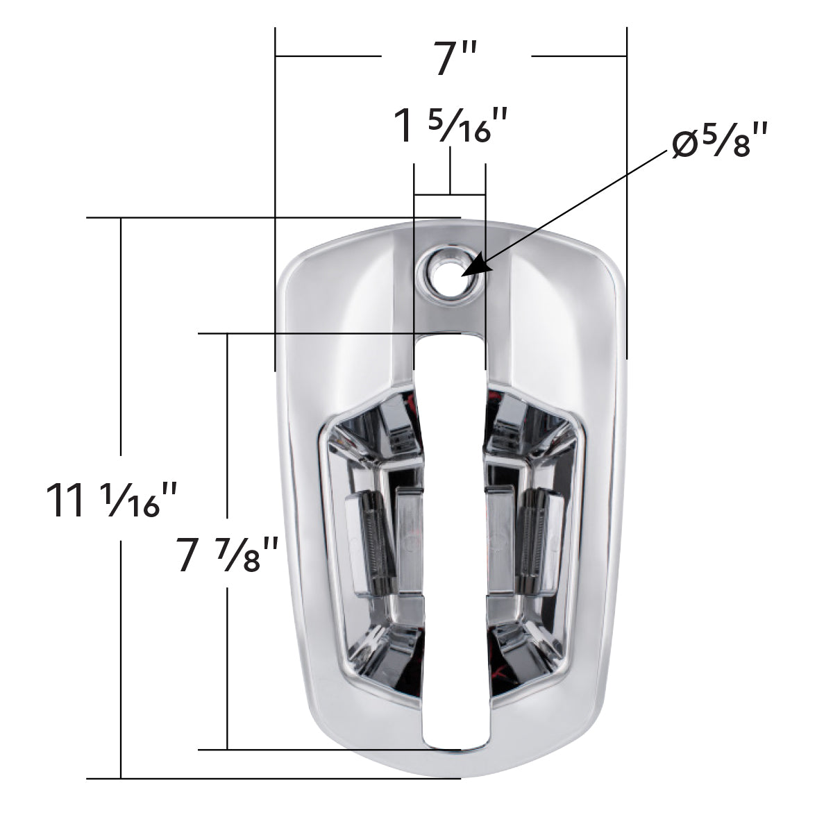 6 LED Chrome Door Handle Cover For 2018-2025 Freightliner Cascadia - Passenger, Blue LED