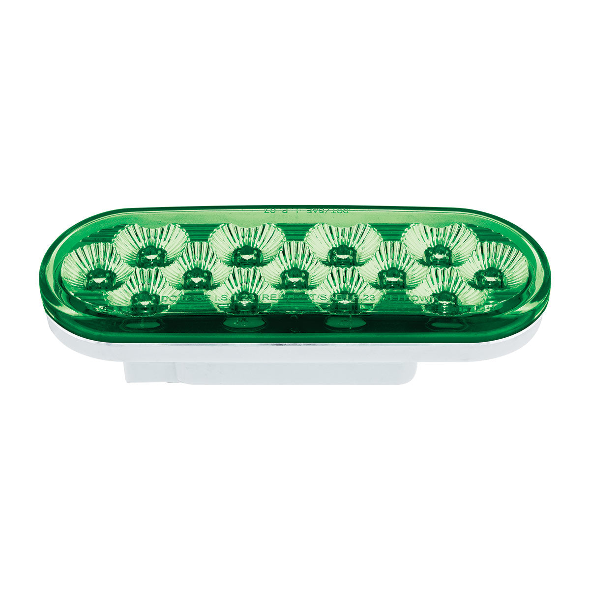13 LED 6" Oval Double Fury Light (Turn Signal)-Amber & Green LED/Clear Lens