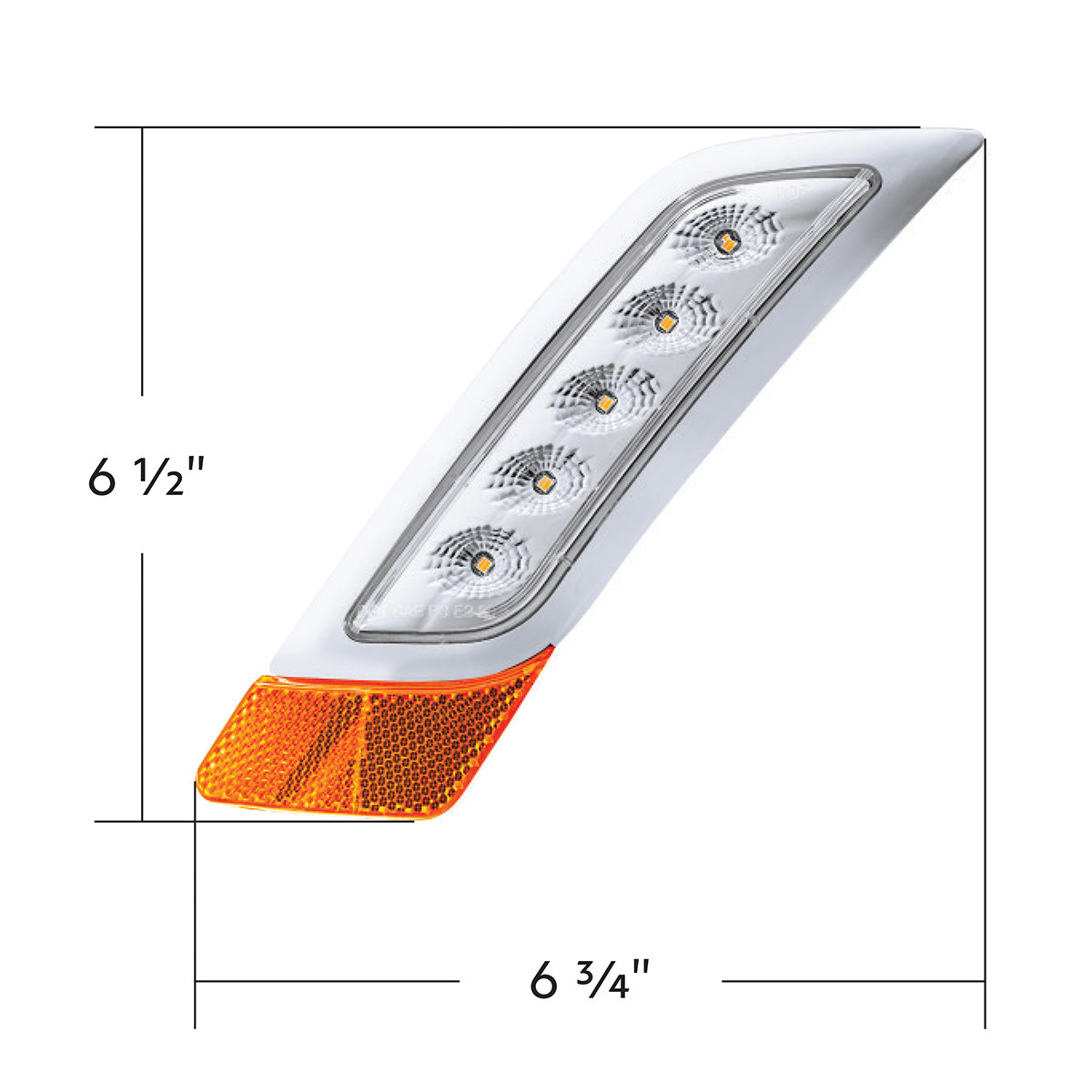 Double Fury 5 LED Fender Turn Signal Light For 2012-2021 Peterbilt 579-Amber & Green LED,Driver