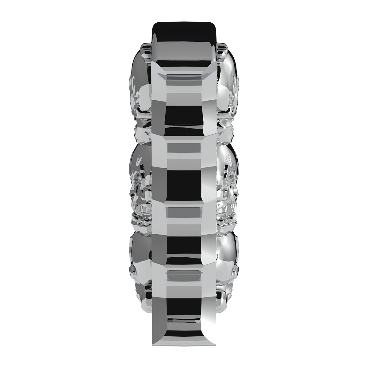 Thread-On Skulls Pistol Grip Gearshift Knob - Chrome