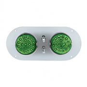 304 SS Above Door Dome Light Kit With 2 X 17 LED Double Fury Watermelon For KW & PB Trucks-Amber & Green LED