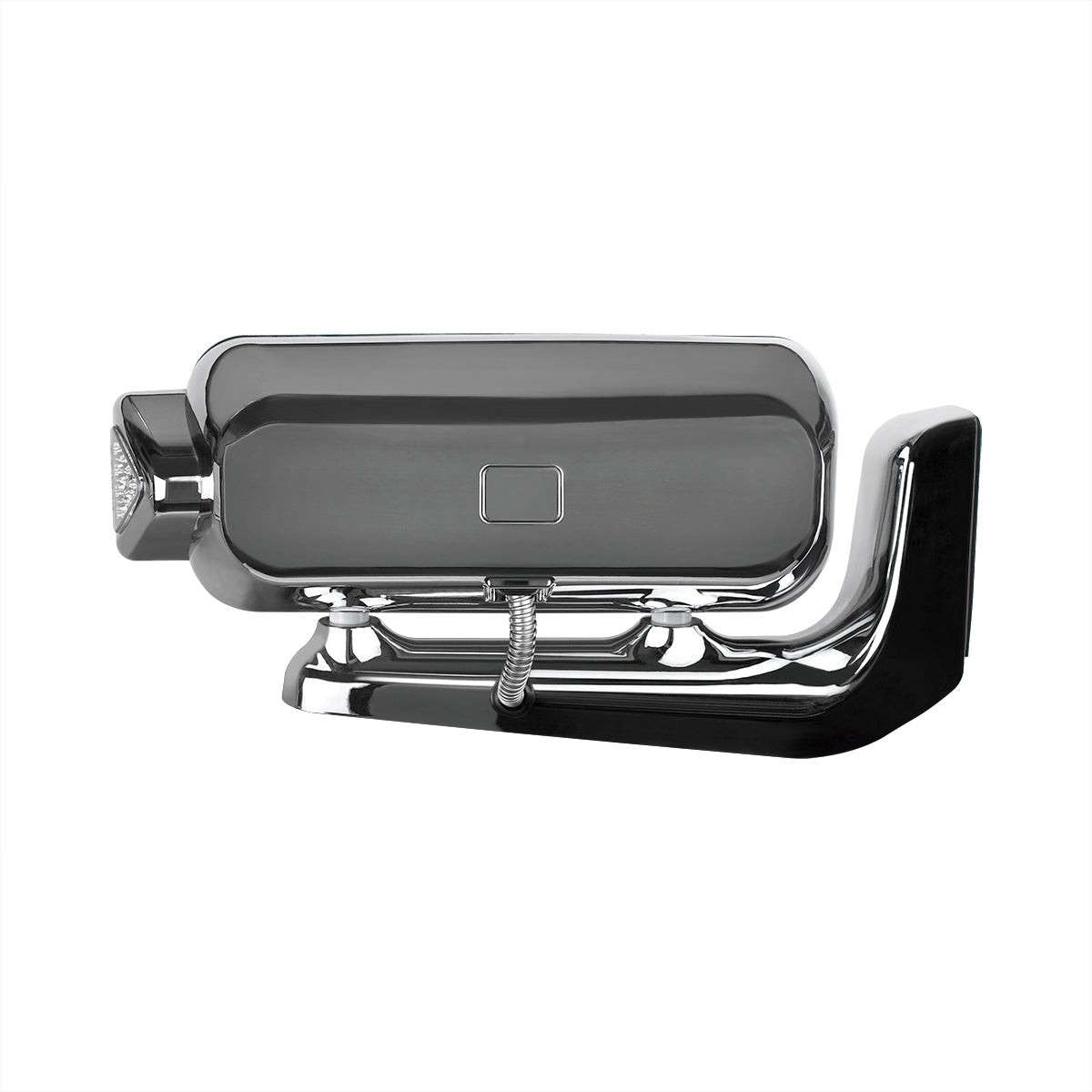 High Power LED Chrome Projection Headlight Assembly With Mounting Arm & Turn Signal - Driver