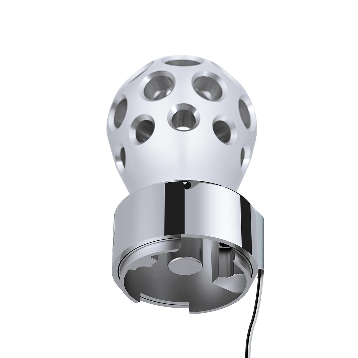 Thread-On Annodized Phoenix Style Ball Gearshift Knob With LED 9/10 Speed Adapter-Amber LED