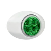 4 LED Double Fury Light (Clearance/Marker)-Amber & Green LED/Clear Lens