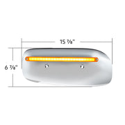24 LED GloLight Rear Headlight Housing Cover For 2008-2023 Peterbilt 389 (Driver)- Amber LED/Lens