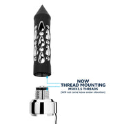 Thread-On Brooklyn Style Spike Gearshift Knob With LED 9/10 Speed Adapter-Matte Black/Amber LED