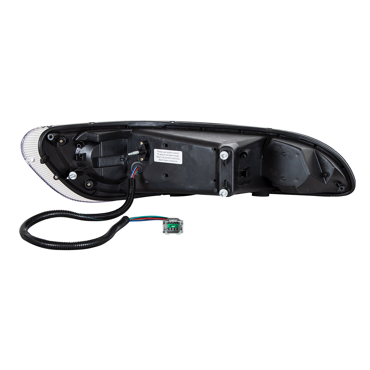 Black LED Headlight With LED Turn, Position, & DRL For Peterbilt 386 (2005-2015) & 387 (1999-2010)- Driver