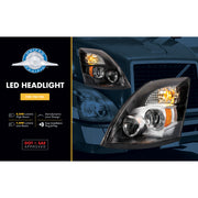High Power LED Chrome Headlight for 2003-2017 Volvo VN/VNL - Driver