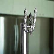 Daytona Style Spike Grip Handle With Beer Tap Adapter - Chrome