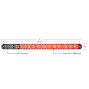 17" 27 LED Low Profile Light Bar (Stop, Turn & Tail) With Back-Up Light - Red & White LED/ Red & Clear Lens