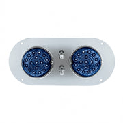 304 SS Above Door Dome Light Kit With 2 X 17 LED Double Fury Watermelon For KW & PB Trucks-Amber & Blue LED