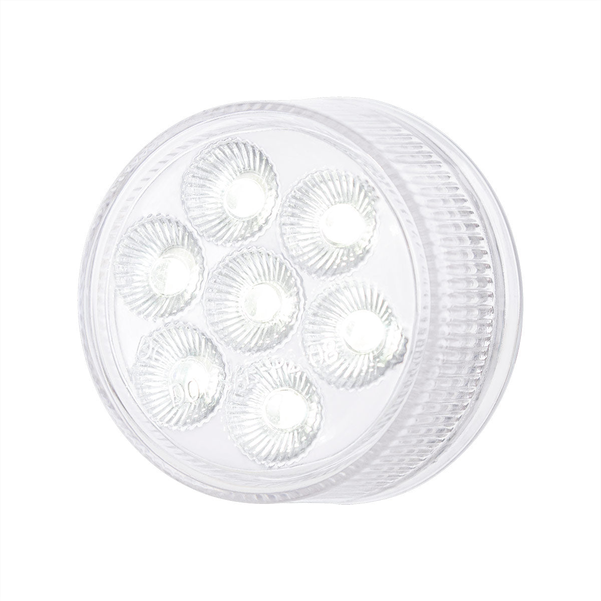 7 LED 2" Round Double Fury Light (Clearance/Marker) - Amber & White LED/Clear Lens