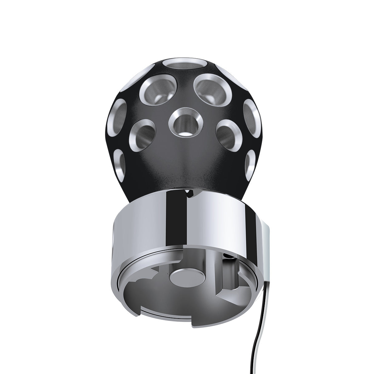 Thread-On Matte Black Phoenix Style Ball Gearshift Knob With LED 9/10 Speed Adapter-Green LED