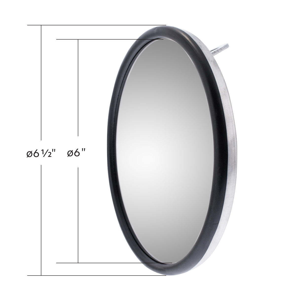 6" 430 Stainless Steel 320R Convex Mirror - Centered Mounting Stud