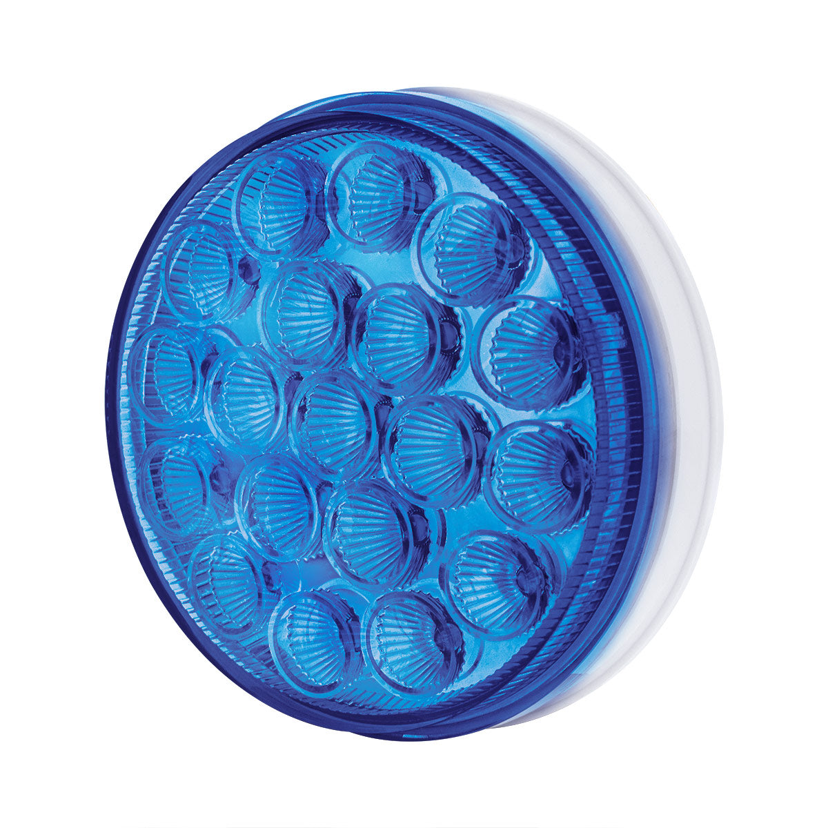 19 LED 4" Round Double Fury Light (Turn Signal) - Amber & Blue LED/Clear Lens