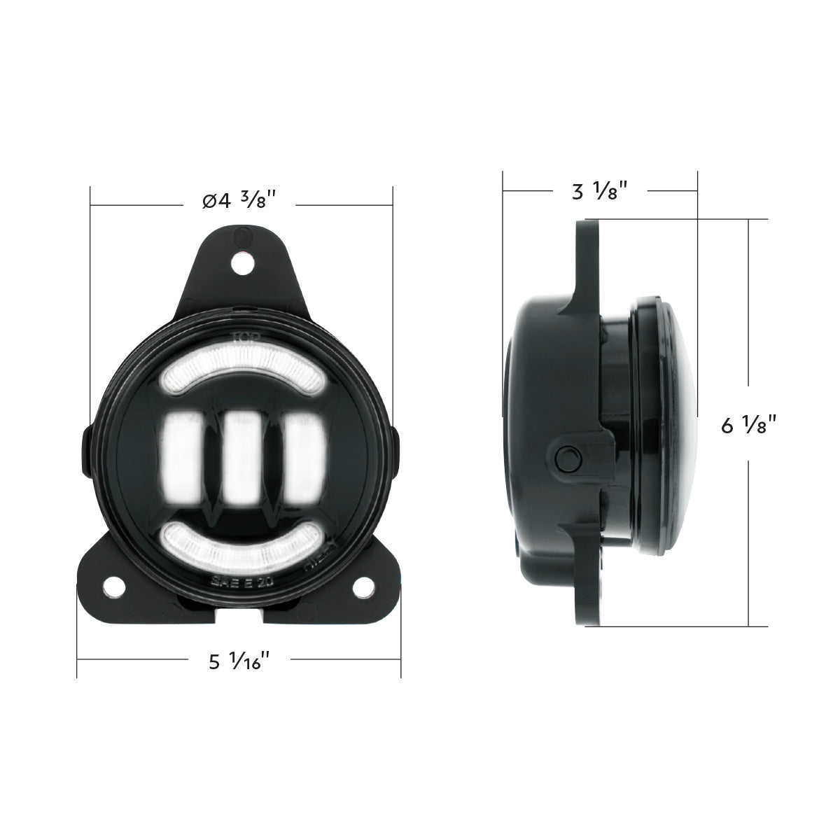 Blackout 6 LED Competition Series Projector Fog Light For 2018-2024 Volvo VNR