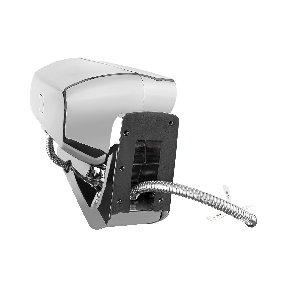 High Power LED Chrome Projection Headlight Assembly With Mounting Arm & Turn Signal - Driver