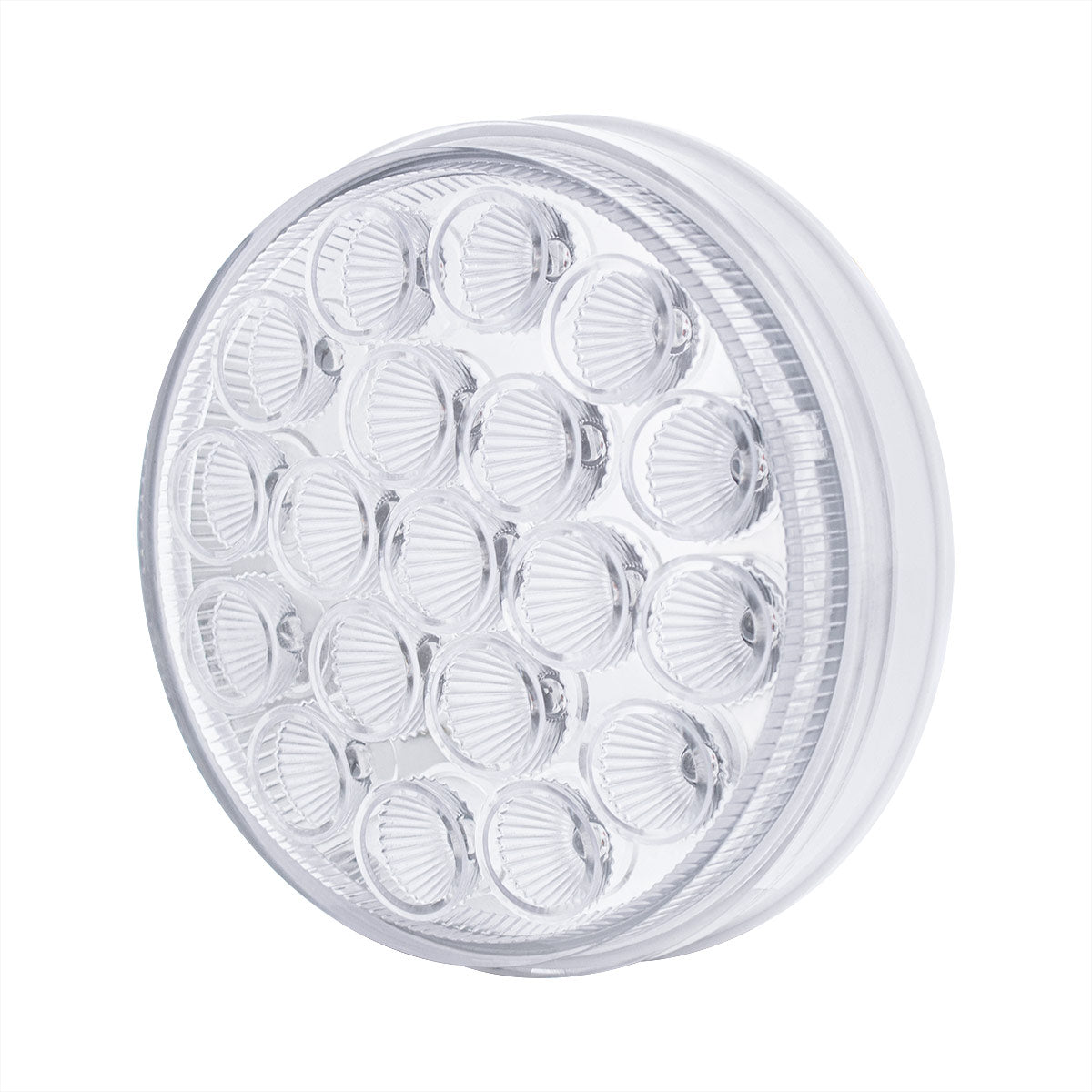 19 LED 4" Round Double Fury Light (Turn Signal) - Amber & Blue LED/Clear Lens