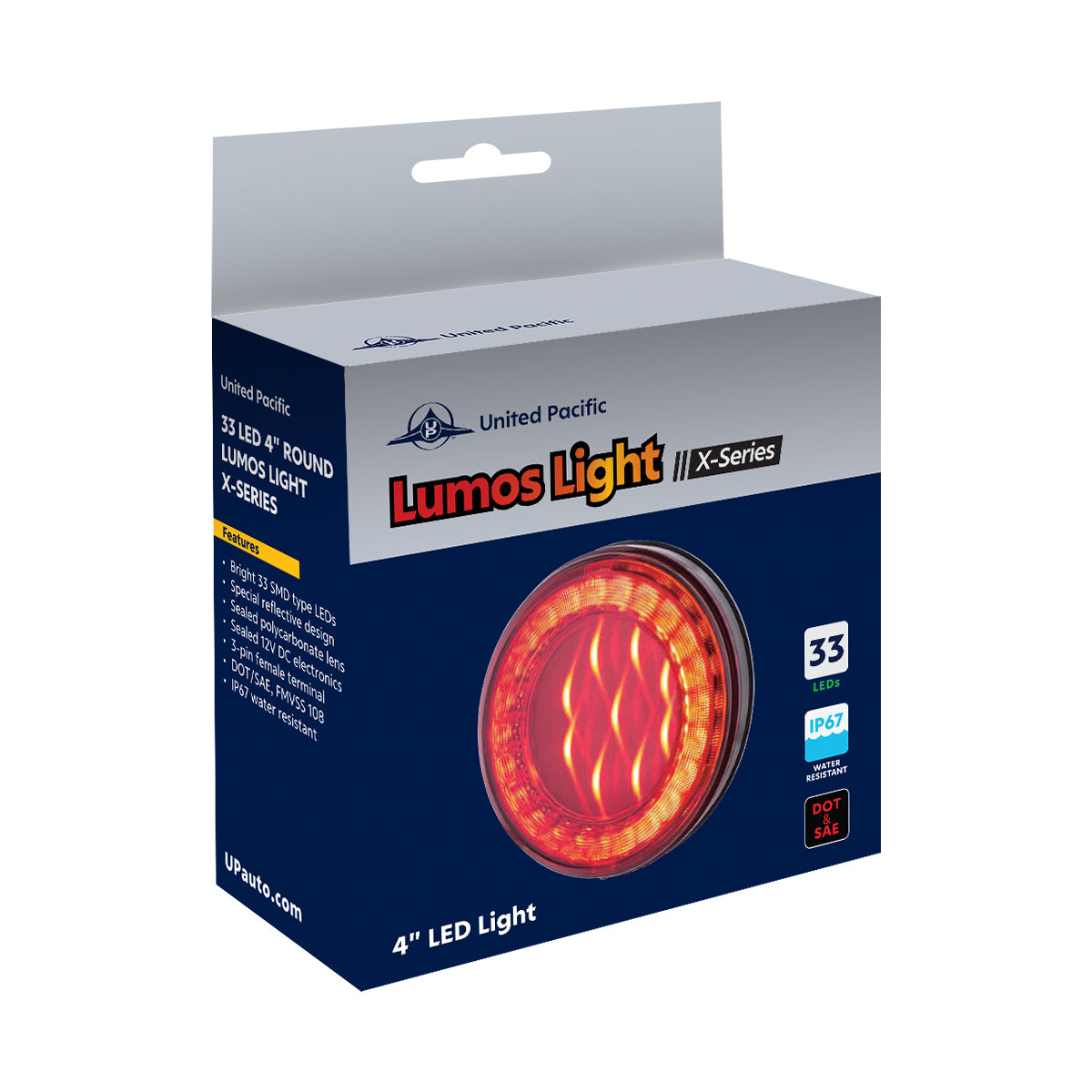 33 LED 4" Round Lumos Light X-Series (Turn Signal) - Amber LED/Clear Lens