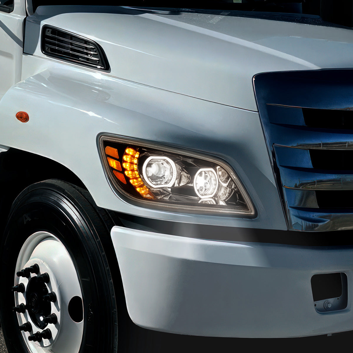 High Power 10 LED Blackout Headlight For 2005-2021 Hino 238/258/268/338-Passenger