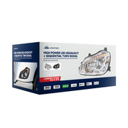 High Power 45 LED Chrome Headlight With Sequential Turn Signal For 2013-2021 Kenworth T680-Passenger