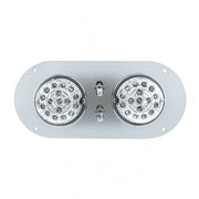 304 SS Above Door Dome Light Kit With 2 X 17 LED Double Fury Watermelon For KW & PB Trucks-Amber & Blue LED