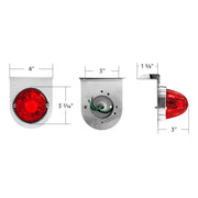 Dual Function Glass Watermelon Light With Stainless Steel Light Bracket Kit With LED Bulb-Red LED/Red Lens
