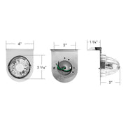 Dual Function Glass Watermelon Light With Stainless Steel Light Bracket Kit With LED Bulb-Amber LED/Clear Lens