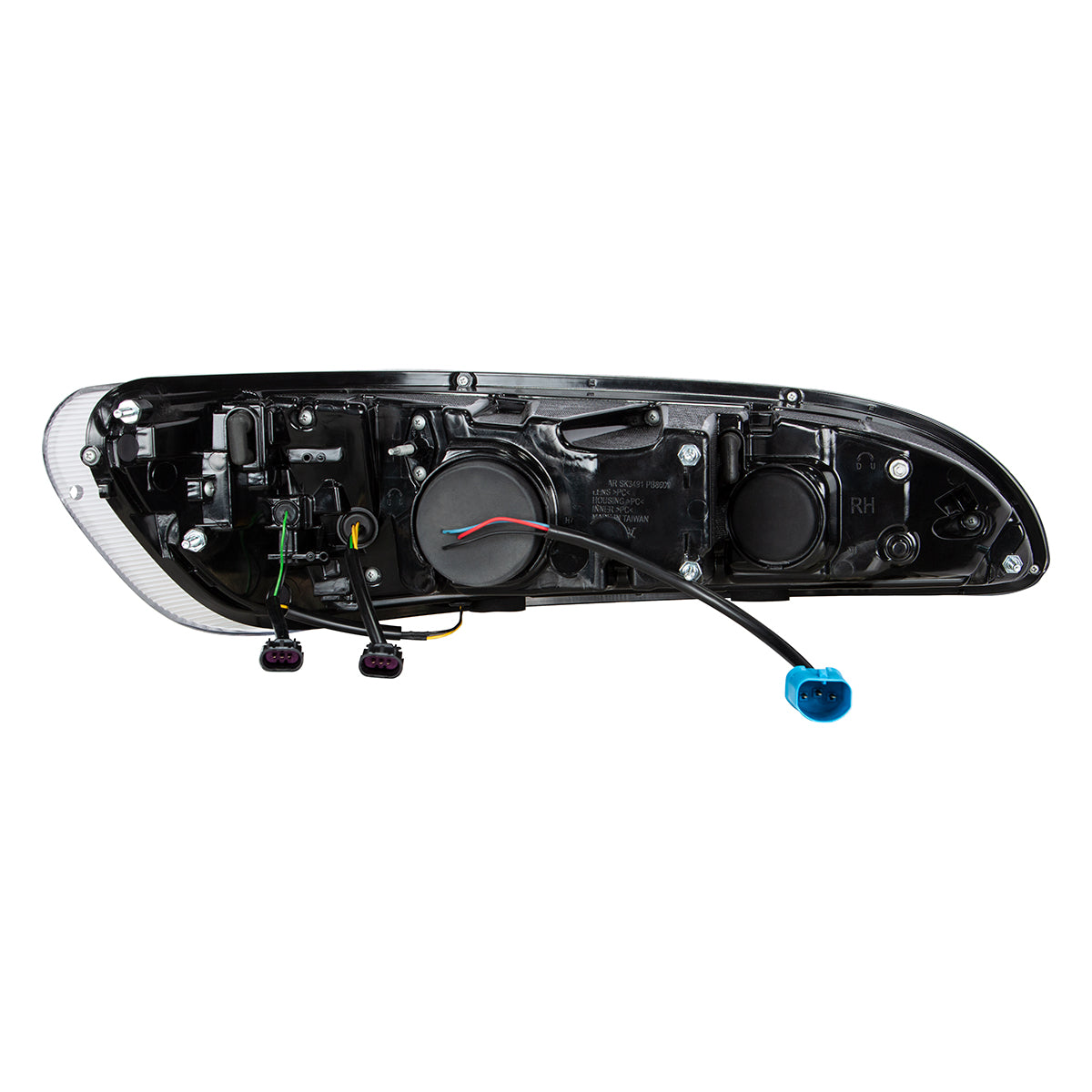 Black Projection Headlight With LED Sequential Turn & DRL For 2005-2015 Peterbilt 386 - Driver