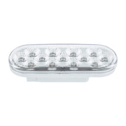 13 LED 6" Oval Double Fury Light (Turn Signal)-Amber & Green LED/Clear Lens
