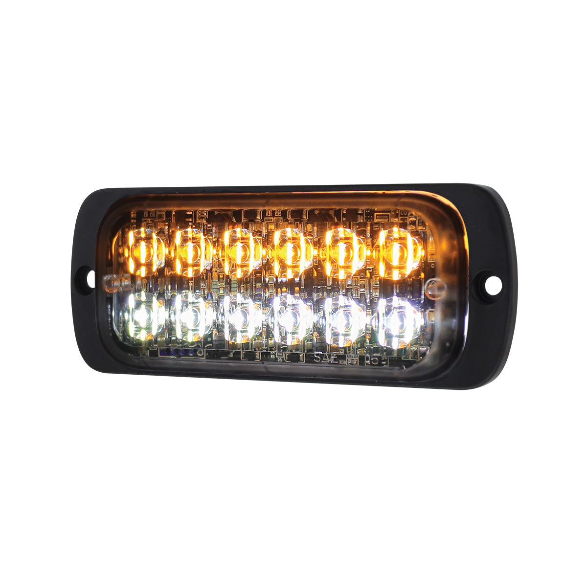 12 High Power LED Super Thin Warning Light - Amber LED & White LED (Bulk)