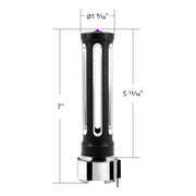 Thread-On Matte Black Sonoma Style Gearshift Knob With LED 9/10 Speed Adapter-Purple Crystal/Purple LED