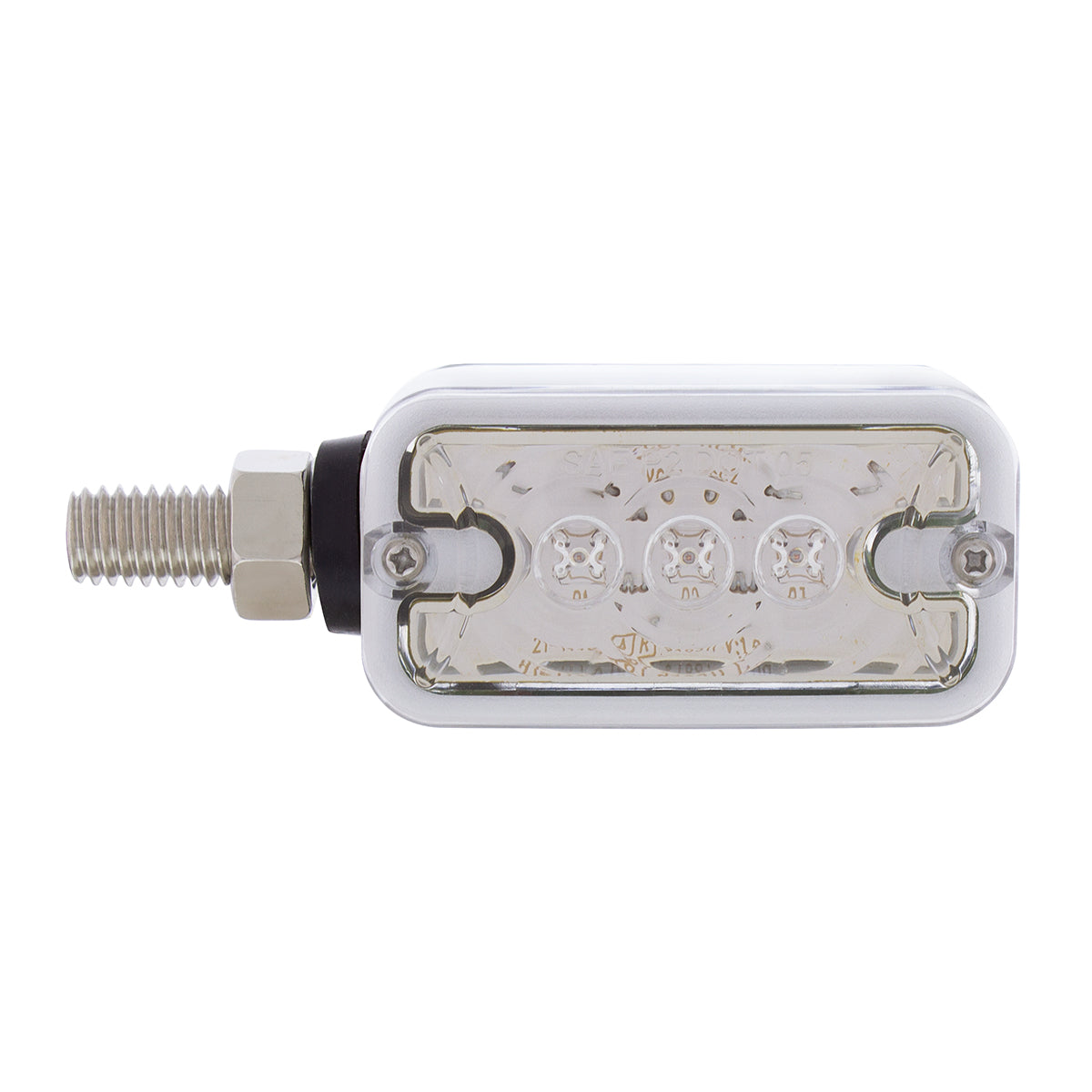 6 LED Single Function Double Face Light - Horizontal Mount - Amber & Red LED/Clear Lens