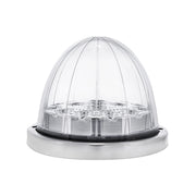 17 LED Watermelon Double Fury Light Flush Mount Kit With Low Profile SS Bezel - Red & White LED/Clear Lens