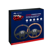 18" YourGrip GT PRO Leather Steering Wheel For 2012-2021 Peterbilt 579 & 2013-2021 Kenworth T680-Brown