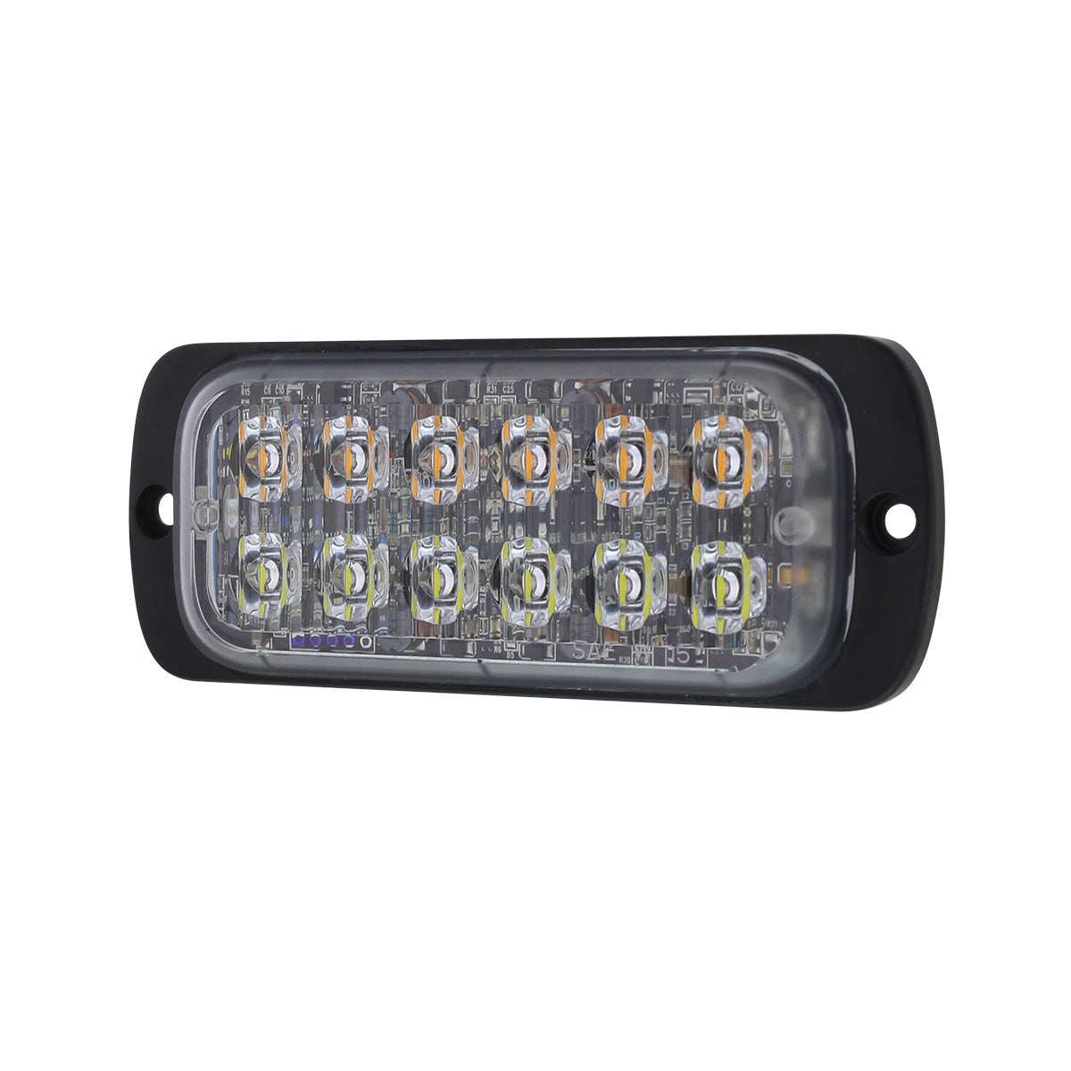 12 High Power LED Super Thin Warning Light - Amber LED & White LED (Bulk)